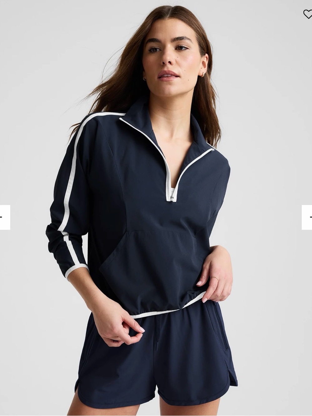 Beyond Yoga Stretch Woven Course Contrast Half Zip Pullover